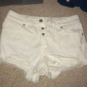 White brandy denim shorts